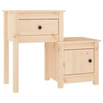 vidaXL Tables de chevet 2 Pièces 79 5x38x65 5 cm Bois de pin massif