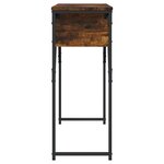 vidaXL Table console avec étagère chêne fumé 105x30x75 cm
