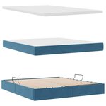 vidaXL Lit de Rangement avec matelas Bleu foncé 160 x 200 cm Velours