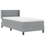 vidaXL Lit Box Spring avec matelas gris clair  80 x 200 cm  tissu.