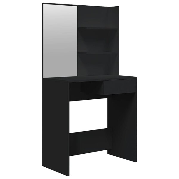 vidaXL Coiffeuse avec miroir noir 74 5x40x141 cm