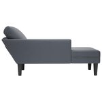 vidaXL Fauteuil long et coussin et accoudoir droit gris foncé velours