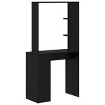 vidaXL Bureau d'ordinateur en chêne noir Chêne noir Bois massif  MDF