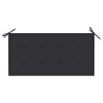 vidaXL Banc de jardin et coussin anthracite 112 cm Bois de teck massif