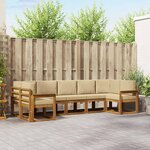 vidaXL Ensemble de canapés d'extérieur 7 Pièces Naturel et Beige