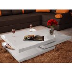 vidaXL Table basse 3 étagères blanc brillant