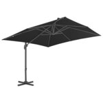 vidaXL Parasol déporté avec mât en aluminium 300x300 cm anthracite