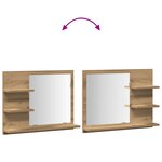 vidaXL Armoire à miroir salle de bain chêne artisanal 60x10 5x45 cm