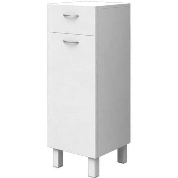 Meuble de rangement 1 porte 1 tiroir - Blanc - 30 cm