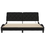 vidaXL Cadre de lit avec LED sans matelas noir 180x200 cm tissu