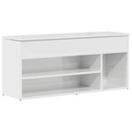 vidaXL Banc à chaussures blanc brillant 102x30 5x45 cm bois ingénierie