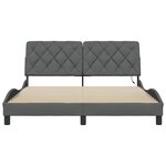 vidaXL Cadre de lit avec LED sans matelas gris foncé 160x200 cm tissu