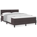 vidaXL Lit boxspring avec matelas Marron foncé 160 x 200 cm tissu