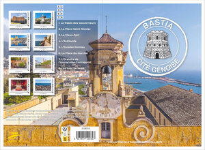 Collector 8 timbres - Bastia - Cité génoise - Lettre Verte