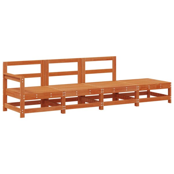 vidaXL Unité de canapé sectionnel Brun Ciré 252 x 62 x 70 5 cm