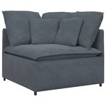 vidaXL Canapé modulaire et repose-pieds et coussins velours gris foncé