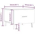 vidaXL Tables basses 2 Pièces chêne fumé 50x50x40 cm bois d'ingénierie