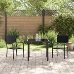 vidaXL Ensemble de salle à manger pour jardin 3 Pièces Noir Poly rotin