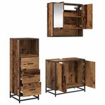 vidaXL Ensemble de mobilier de salle de bain 3 Pièces Bois ancien