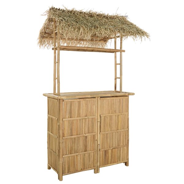 vidaXL Table de bar extérieure Naturel 115 x 95 x 215 cm Bambou