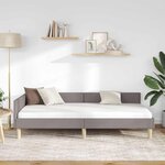 vidaXL Cadre de lit d'angle avec tête de lit Taupe 100 x 200 cm tissu