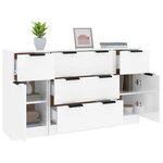 vidaXL Ensemble de buffets 3 Pièces Blanc brillant Bois d'ingénierie