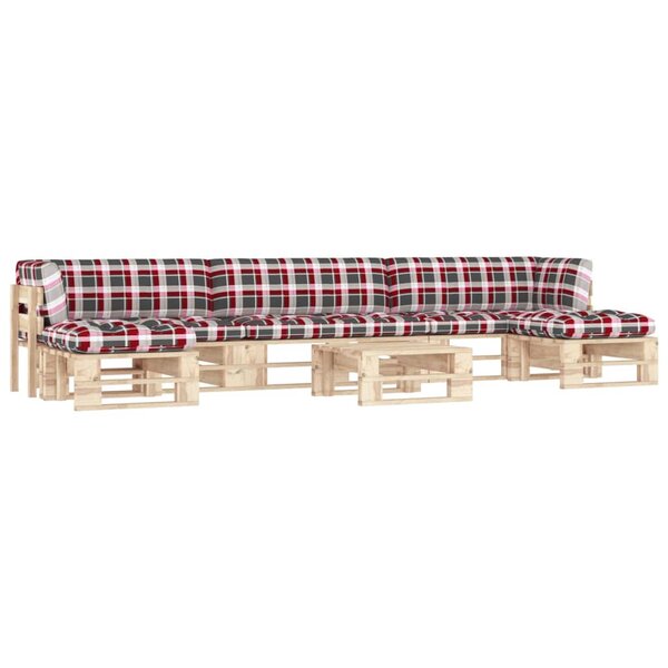 vidaXL Salon de jardin palette 6Pièces avec coussins bois de pin imprégné