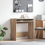 vidaXL Bureau d'ordinateur Chêne artisan Bois d'ingénierie Standard