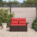 vidaXL Canapé de jardin avec coussin 141 x 62 x 69 cm polyrotin