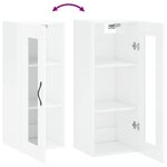 vidaXL Armoire murale blanc brillant 34 5x34x90 cm