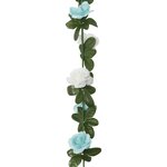 vidaXL Guirlandes de fleurs de Noël 6 Pièces bleu et blanc 240 cm
