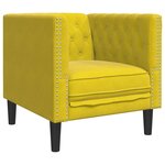 vidaXL Ensemble de canapé Chesterfield et traversins 3 Pièces velours