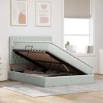 vidaXL Lit avec rangement et matelas Gris clair 140 x 190 cm Velours