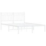 vidaXL Cadre de lit métal avec tête de lit blanc 140x190 cm