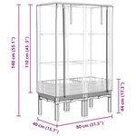 vidaXL Jardinière surélevée avec housse aspect rotin 80x40x140 cm
