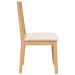 vidaXL Chaises à manger coussins 2 Pièces naturel bois massif caoutchouc