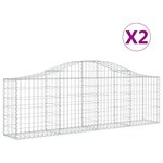 vidaXL Paniers à gabions arqués 2 Pièces 200x30x60/80 cm Fer galvanisé