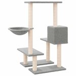 vidaXL Arbre à chat avec griffoirs en sisal Gris clair 94 5 cm