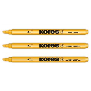 Surligneur Stylo Pointe biseautée 0 5-3 5mm Orange x 3 KORES