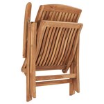 vidaXL Chaises de jardin 2 Pièces avec coussins beige Bois de teck massif