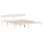 vidaXL Cadre de lit sans matelas blanc 200x200 cm bois massif de pin