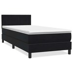 vidaXL Sommier à lattes de lit avec matelas et LED noir 80x220 cm velours