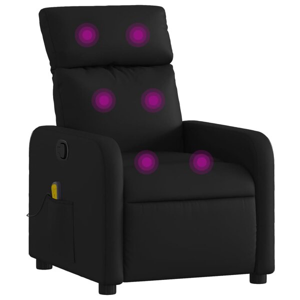 vidaXL Fauteuil de massage inclinable Noir Similicuir