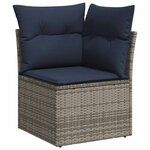 vidaXL Salon de jardin avec coussins 12 Pièces gris résine tressée