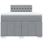 vidaXL Sommier à lattes de lit et matelas gris clair 120x190 cm tissu