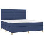 vidaXL Sommier à lattes de lit et matelas et LED Bleu 180x200 cm Tissu
