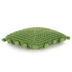 Vidaxl coussin de plancher carré coton tricoté 50 x 50 cm vert
