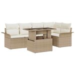 vidaXL Ensemble de canapé de jardin 6 Pièces Beige Poly rotin