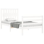 vidaXL Cadre de lit sans matelas blanc bois massif