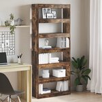 vidaXL Meuble bibliothèque en chêne fumé 80x30x198 cm